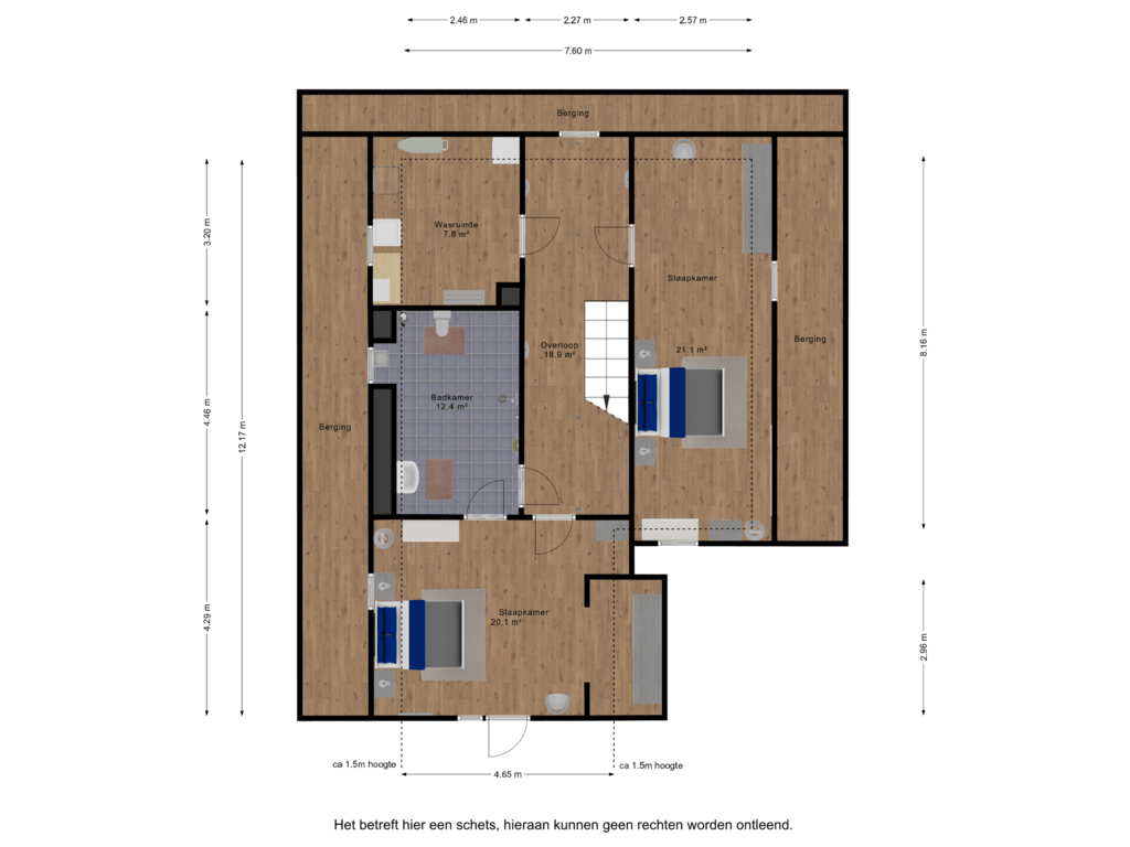 Bekijk plattegrond van 1e verdieping van Streekje 11-B