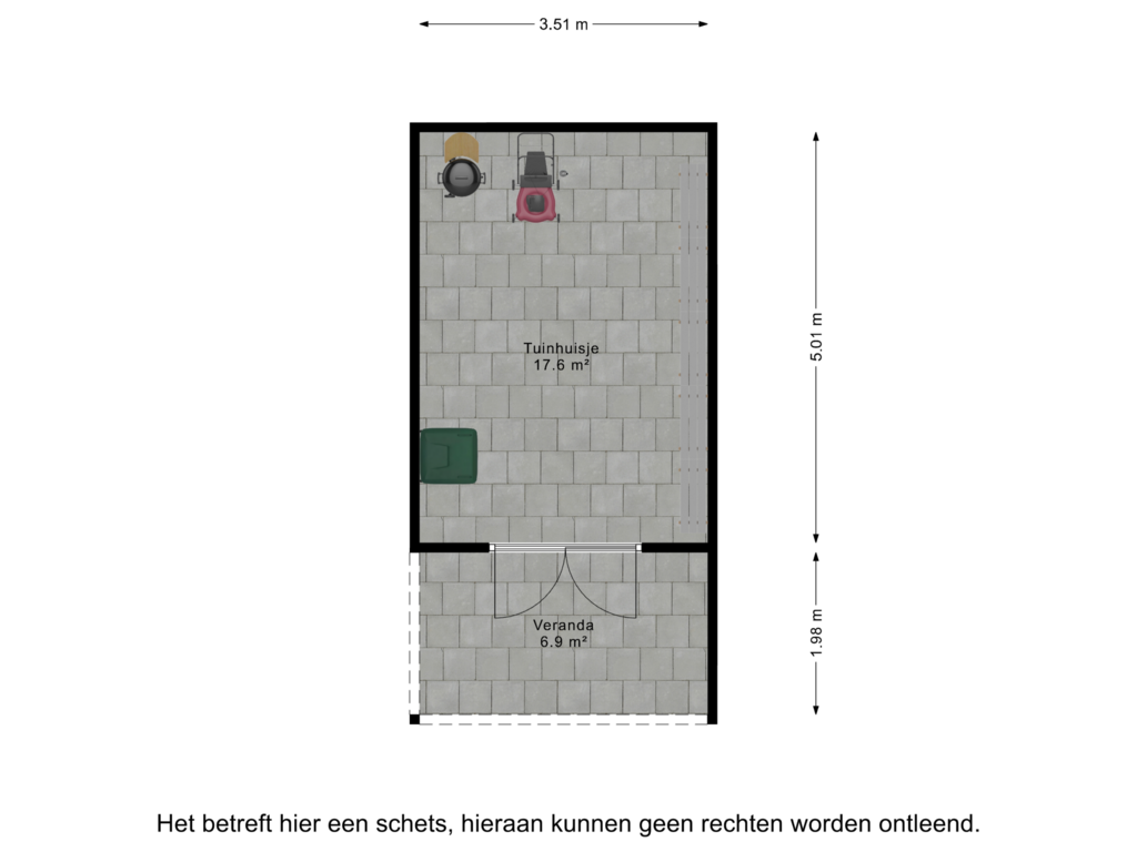 Bekijk plattegrond van Tuinhuisje van Streekje 11-B