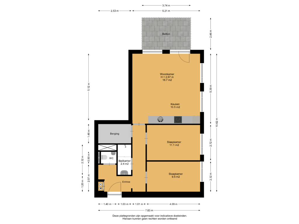 Bekijk plattegrond van Appartement van Leyweg 1129