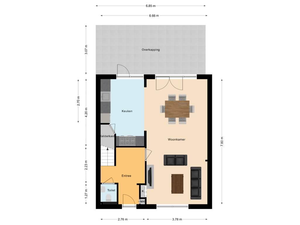 Bekijk plattegrond van Begane grond van Braillestraat 5