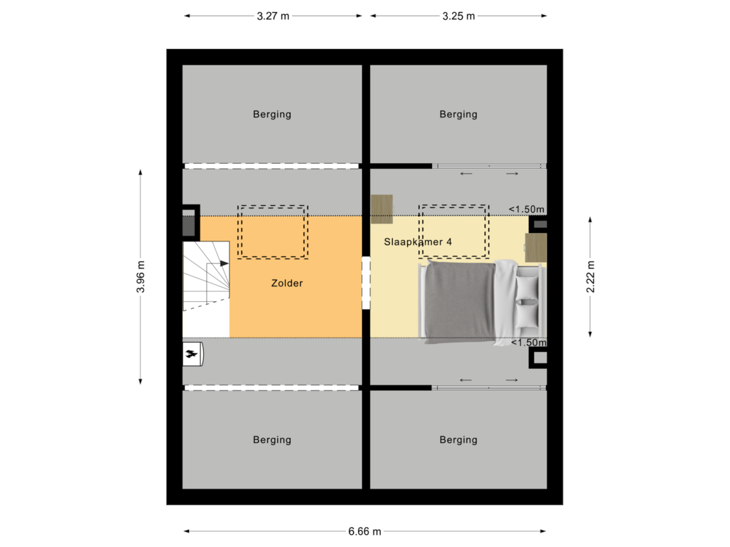 Bekijk plattegrond van Tweede verdieping van Braillestraat 5