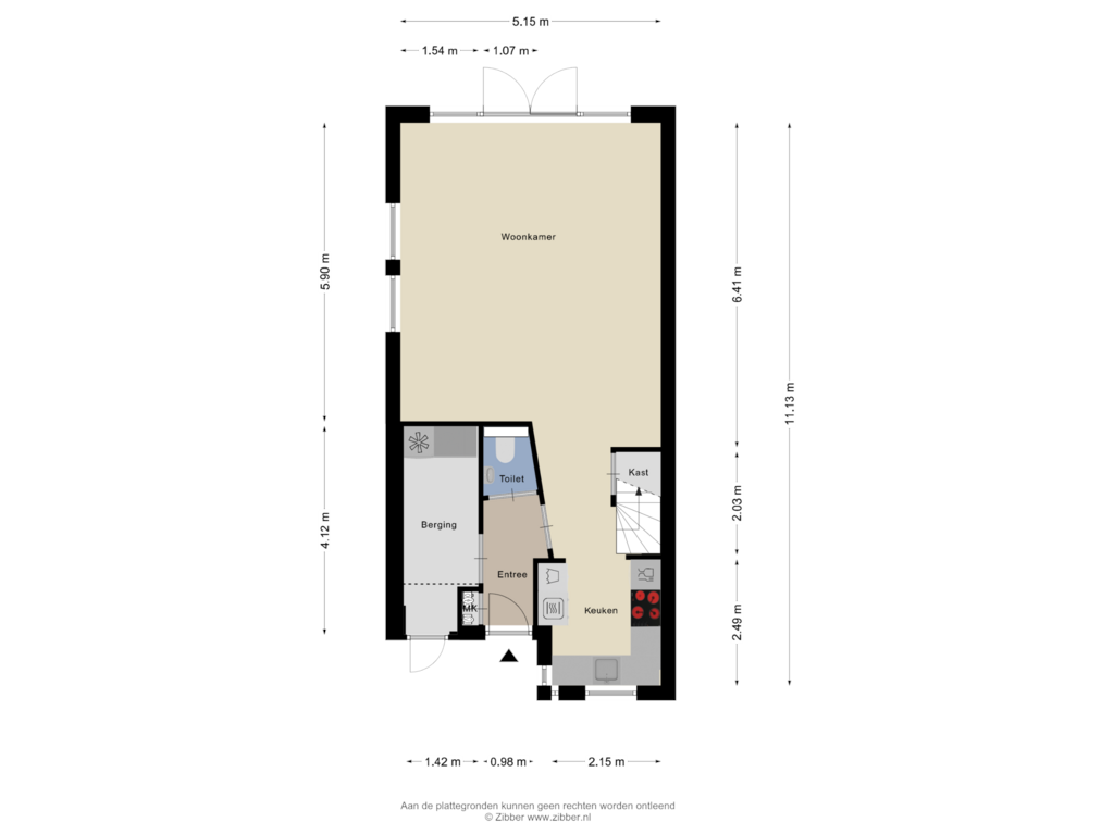 View floorplan of Begane grond of Smuiger 7