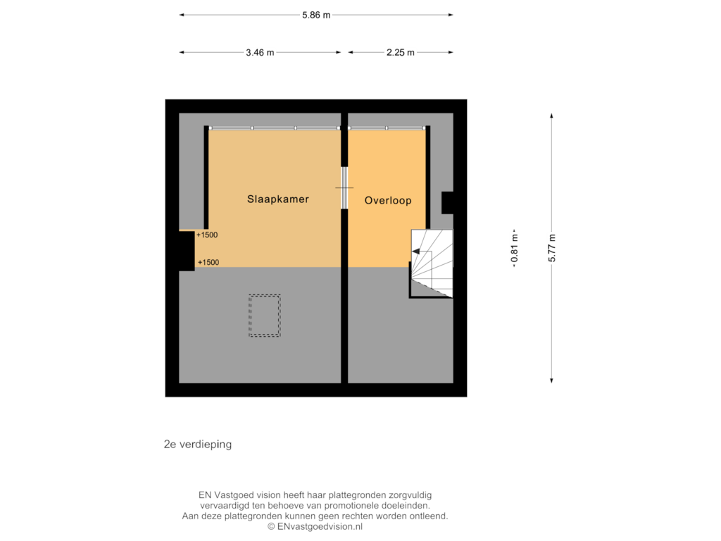 Bekijk plattegrond van 2e verdieping van Duinweg 10