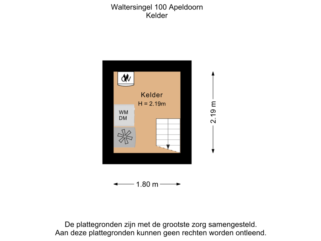 Bekijk plattegrond van Kelder van Waltersingel 100