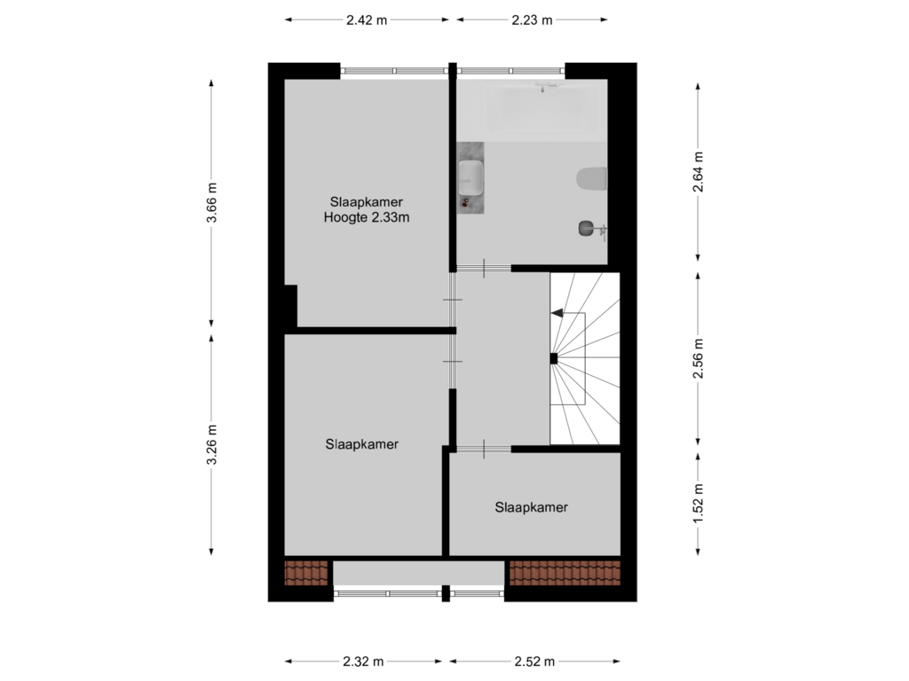 View floorplan of 1e verdieping of Oranjeweg 15