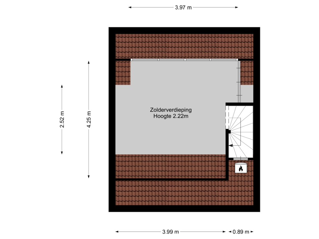 View floorplan of 2e verdieping of Oranjeweg 15