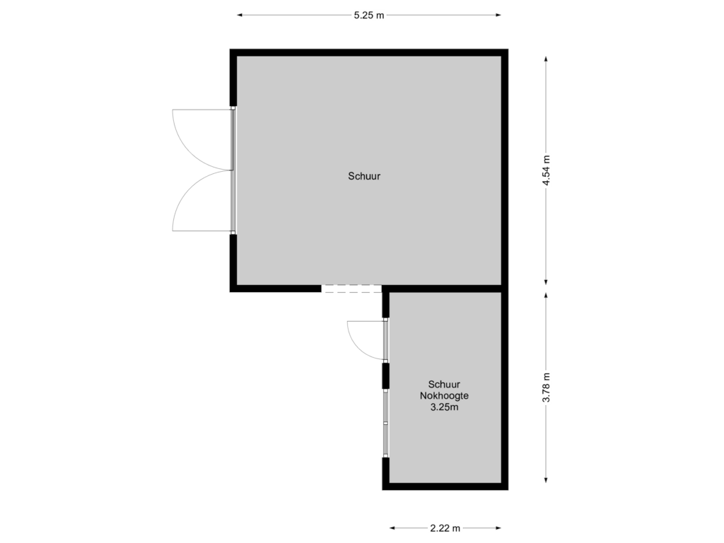 View floorplan of Schuur of Oranjeweg 15