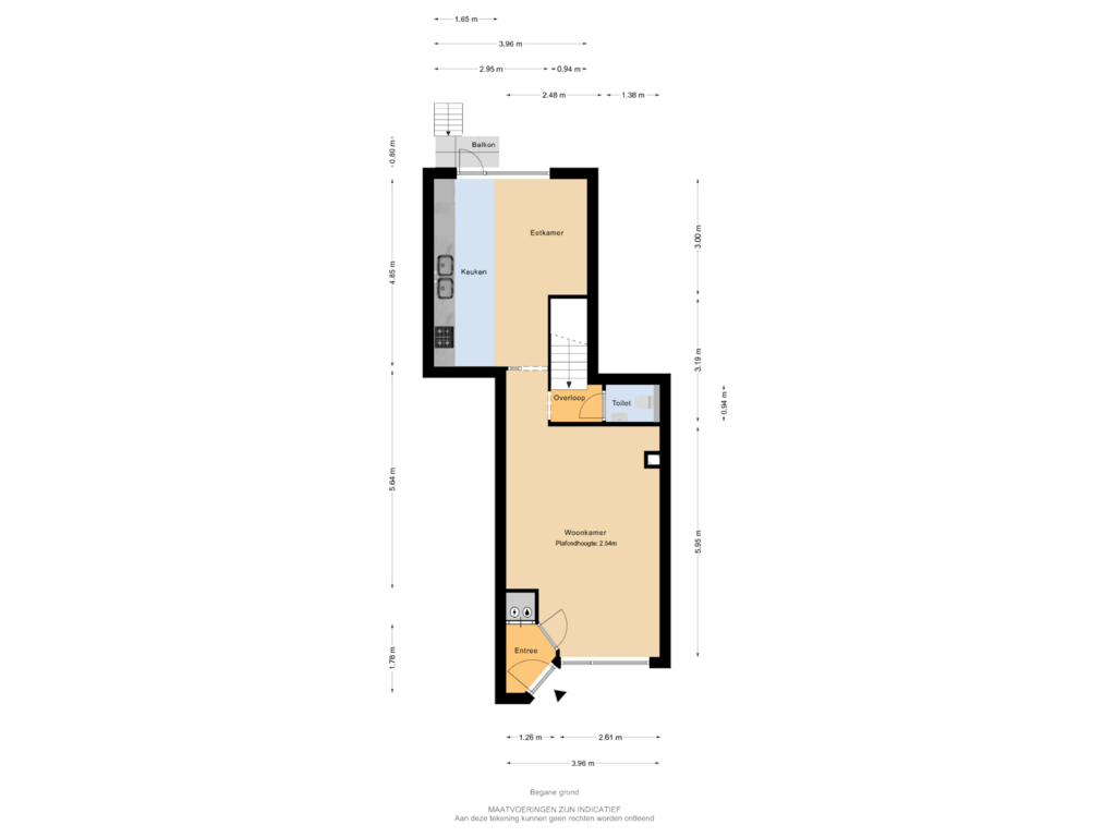 Bekijk plattegrond van Begane grond van Krommedijk 75