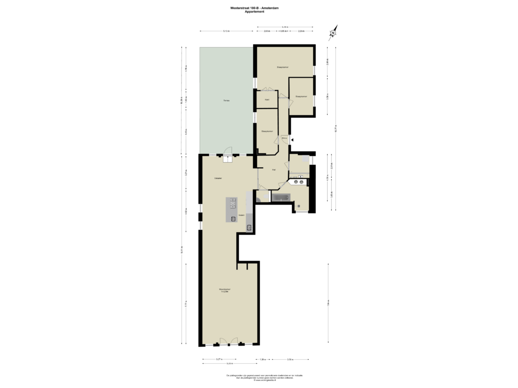 Bekijk plattegrond van Appartement van Westerstraat 180-B