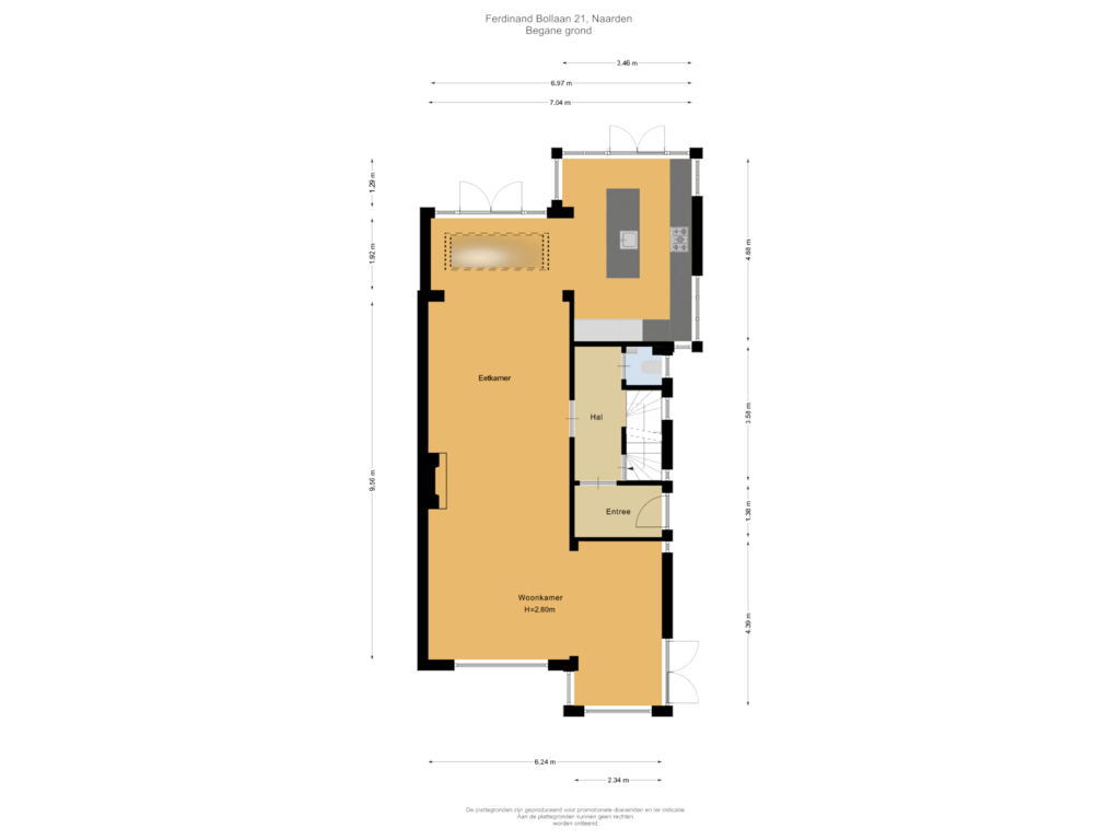 Bekijk plattegrond van Begane grond van Ferdinand Bollaan 21