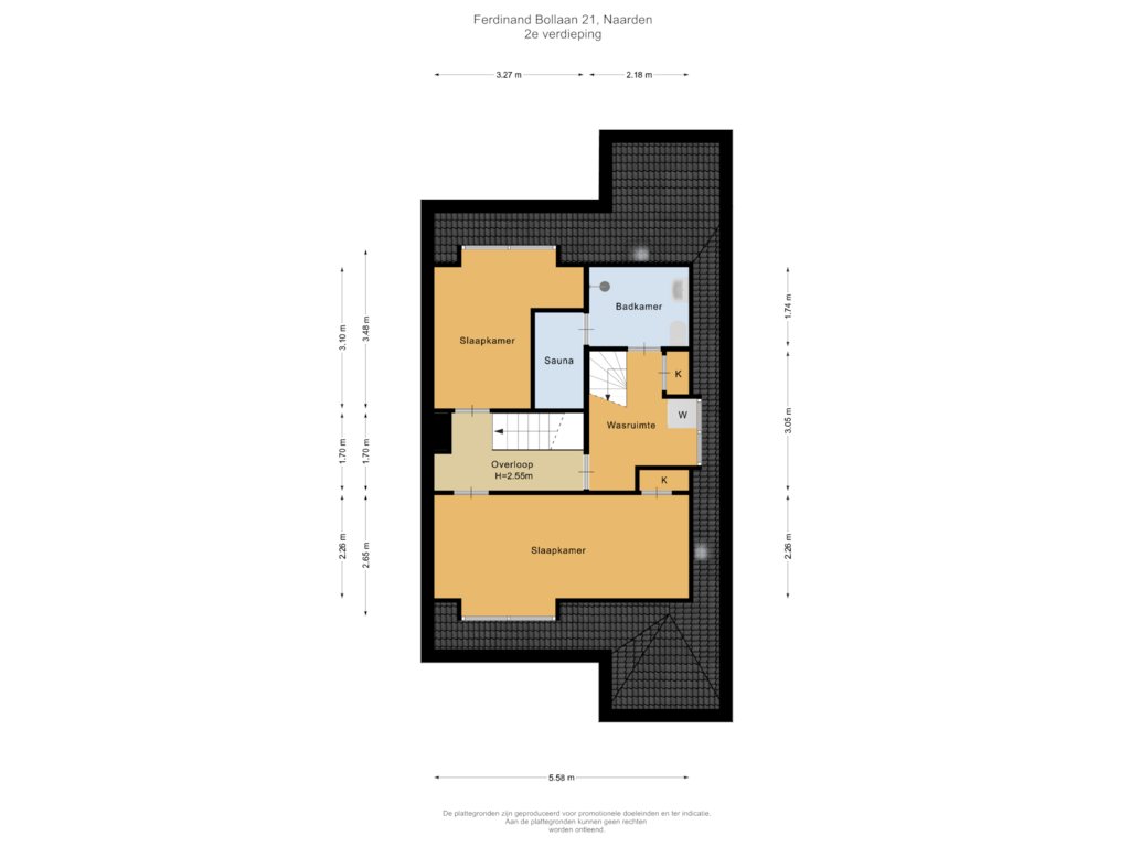 Bekijk plattegrond van 2e verdieping van Ferdinand Bollaan 21