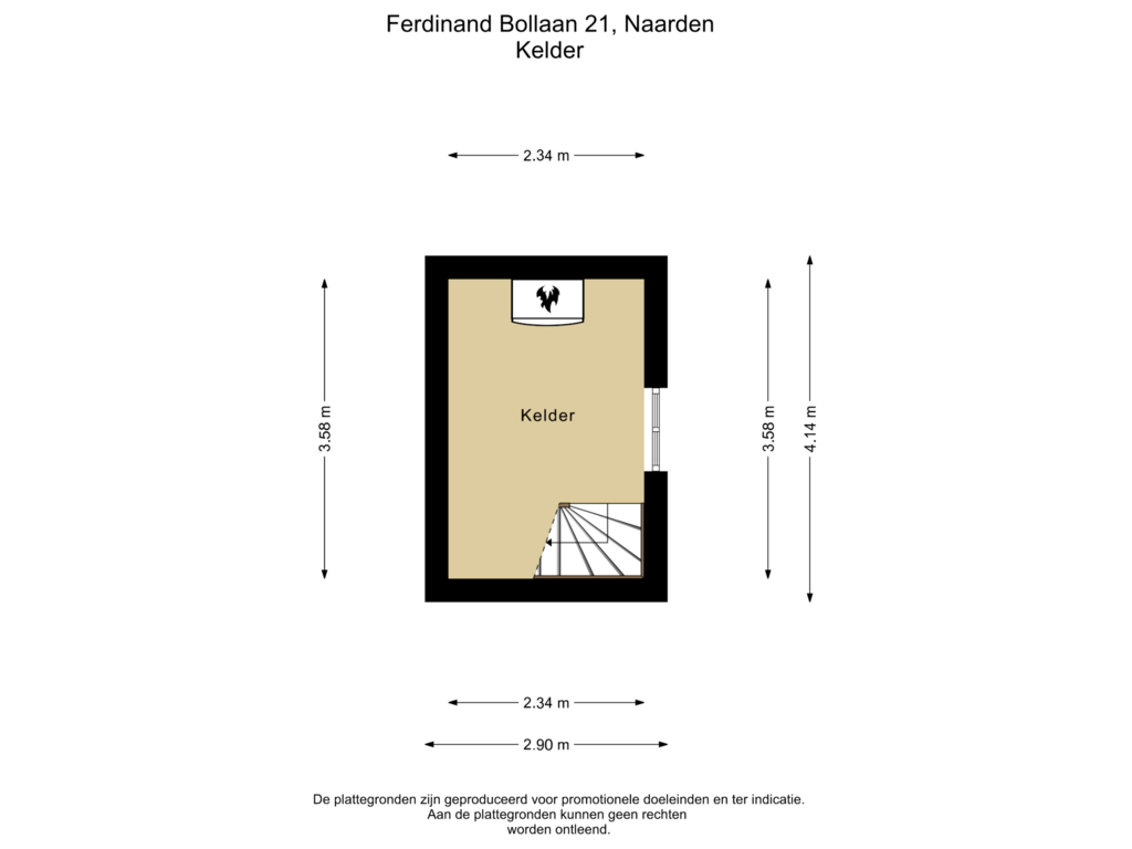 Bekijk plattegrond van Kelder van Ferdinand Bollaan 21