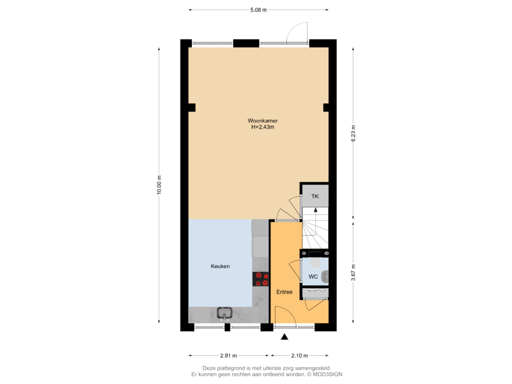 Bekijk plattegrond van Begane Grond van Blauwe Zeedistel 7