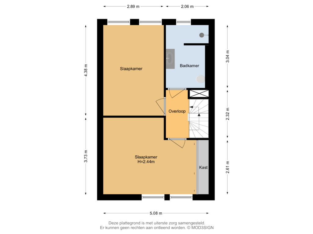 Bekijk plattegrond van 1e Verdieping van Blauwe Zeedistel 7