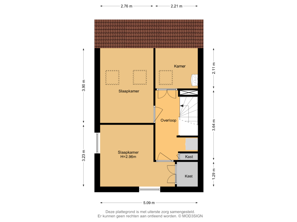 Bekijk plattegrond van 2e Verdieping van Blauwe Zeedistel 7