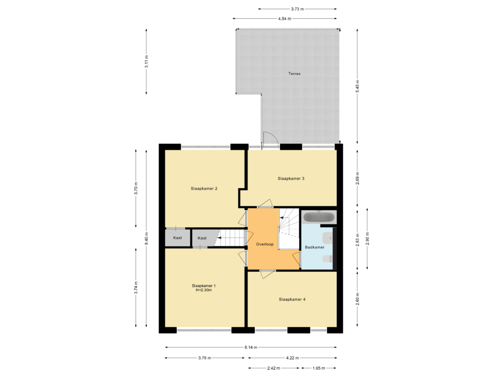 Bekijk plattegrond van Eerste verdieping van Spoorstraat 24