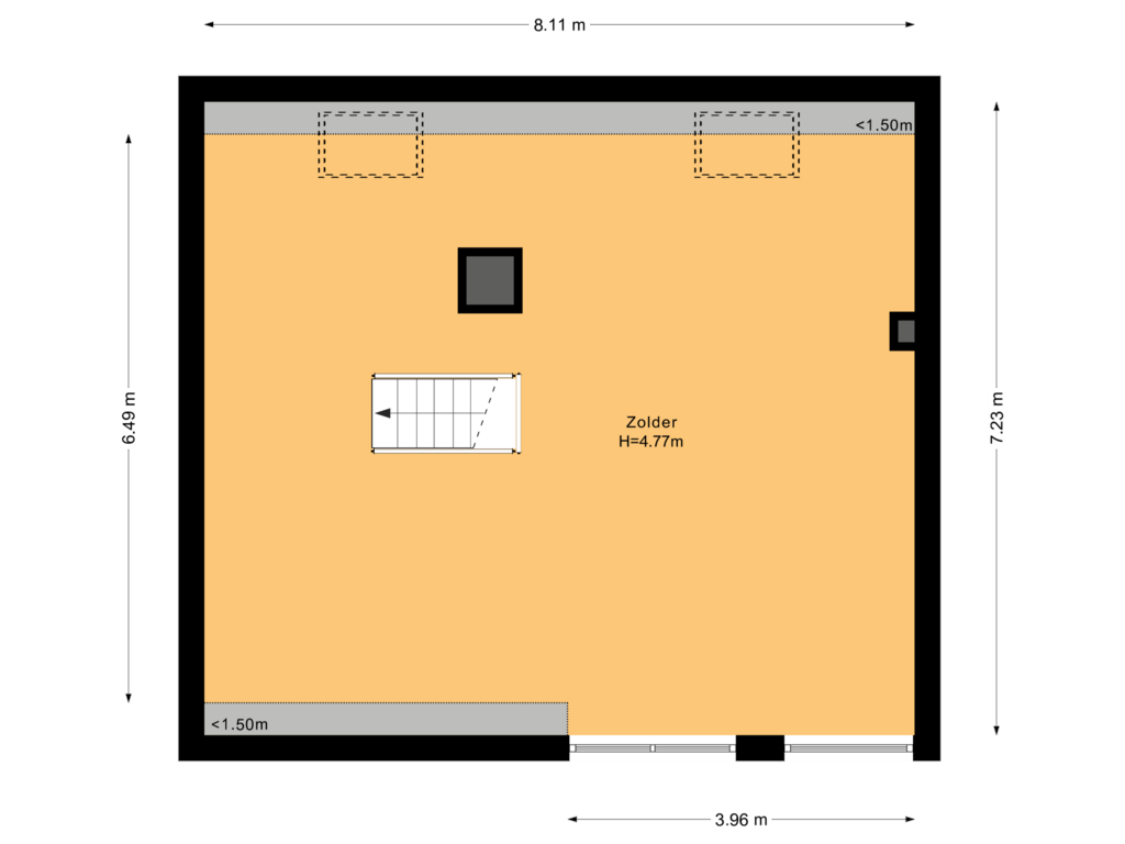 Bekijk plattegrond van Tweede verdieping van Spoorstraat 24