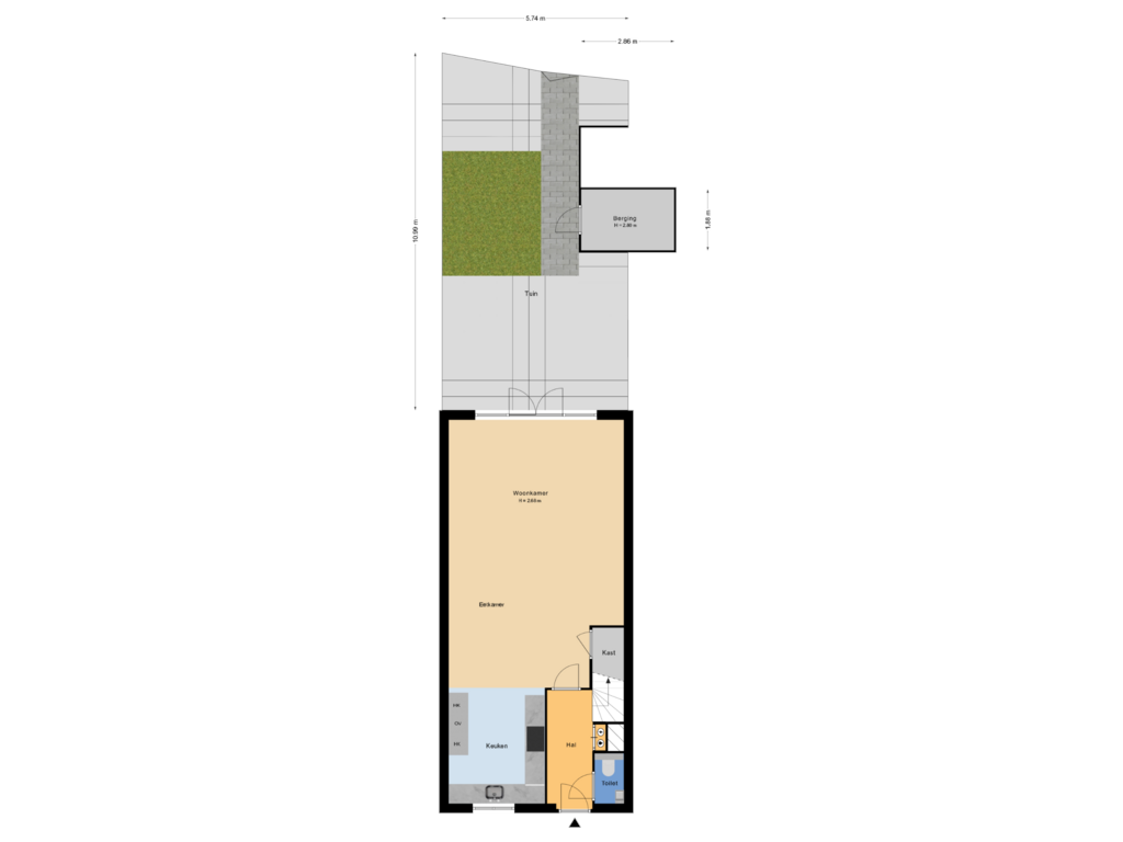 View floorplan of Situatie of Metelerkampstraat 83