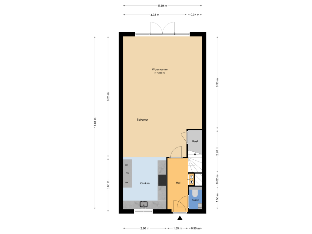 View floorplan of Begane grond of Metelerkampstraat 83