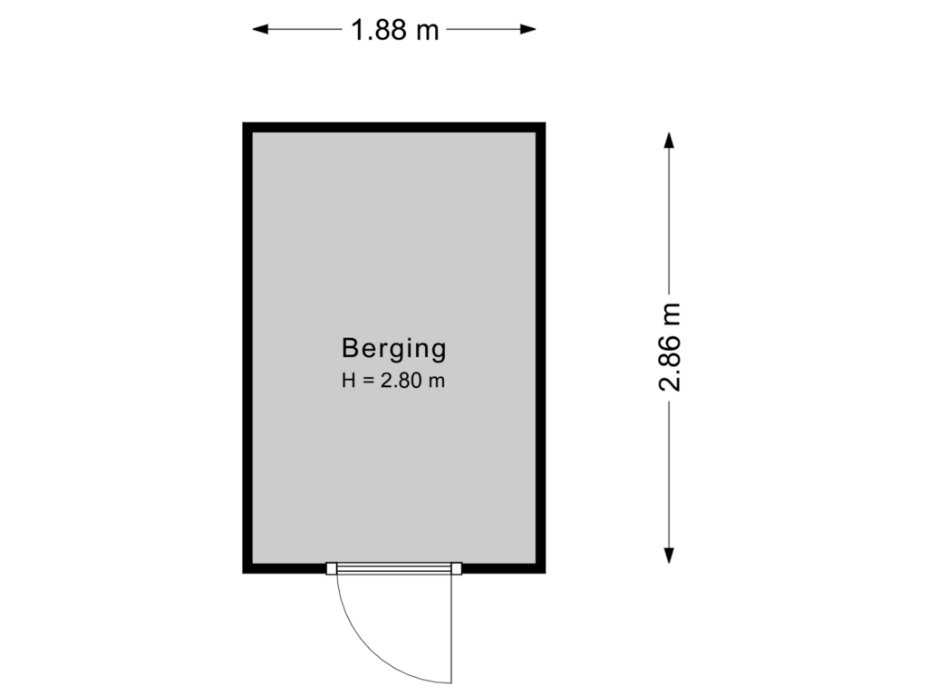 View floorplan of Berging of Metelerkampstraat 83