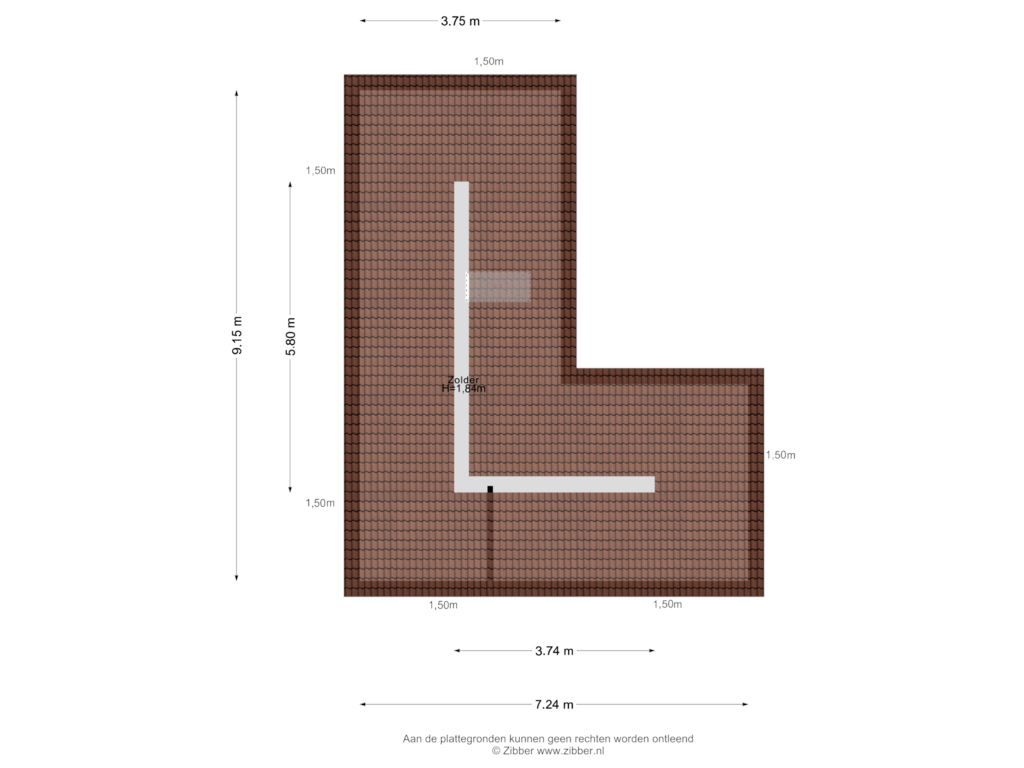 Bekijk plattegrond van Zolder van Het Ham 20