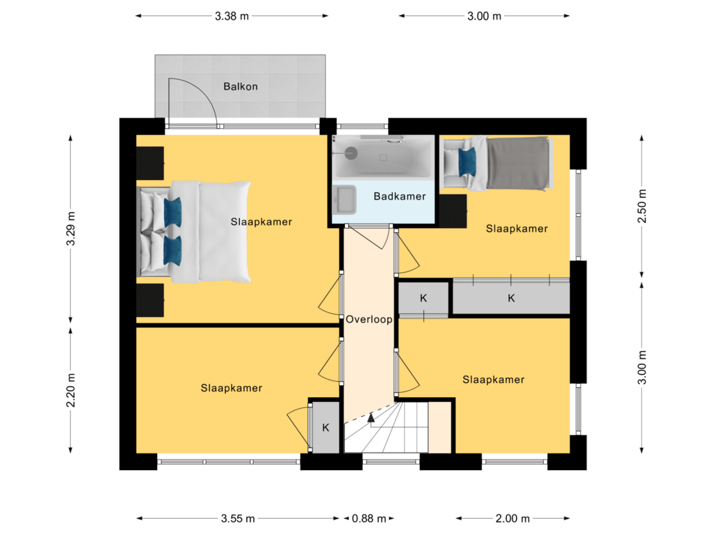 Bekijk plattegrond van 1e Verdieping van Schoolstraat 21