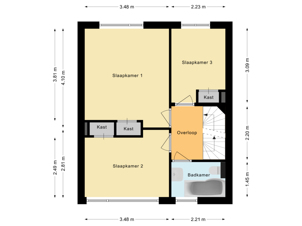 Bekijk plattegrond van Eerste verdieping van Hazelaar 66