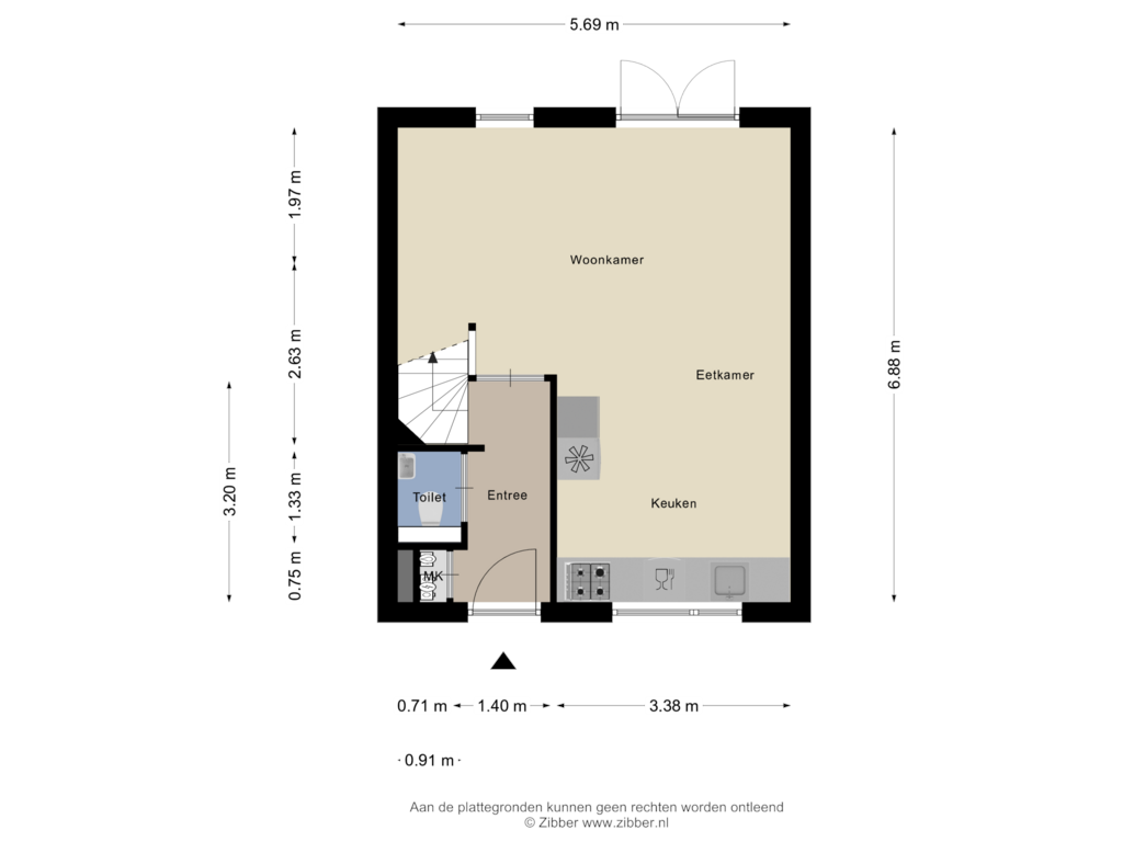 Bekijk plattegrond van Begane grond van Getfertplein 86