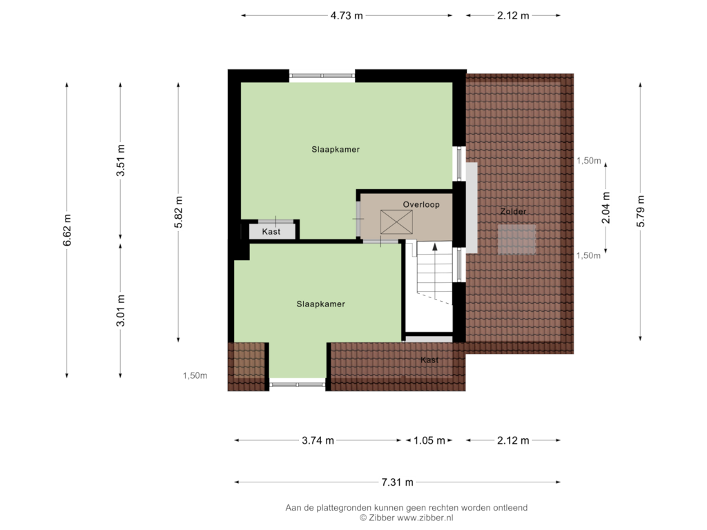 Bekijk plattegrond van Eerste Verdieping van Spinnersweg 9