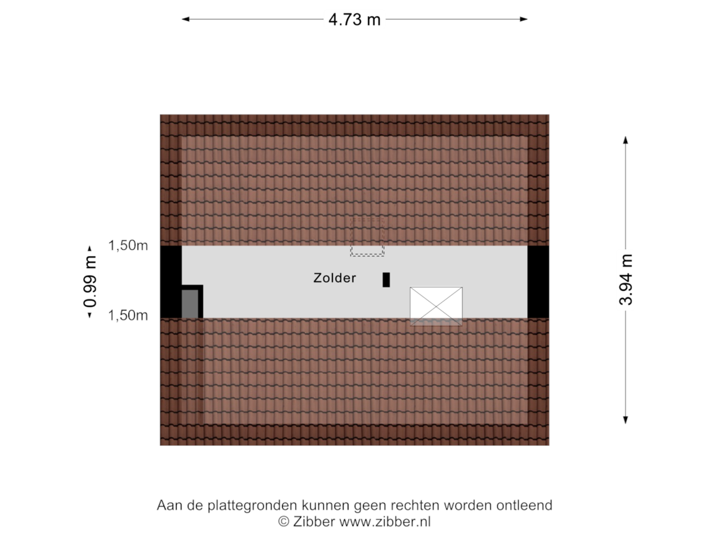 Bekijk plattegrond van Zolder van Spinnersweg 9