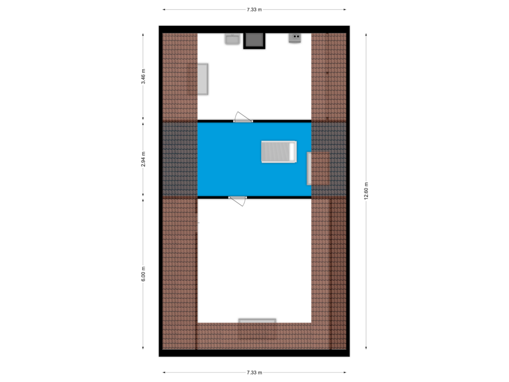 Bekijk plattegrond van Tweede verdieping Boschstraat 91 A van Boschstraat 91