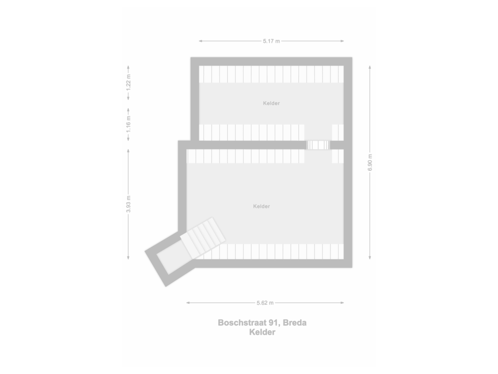 Bekijk plattegrond van Kelder van Boschstraat 91