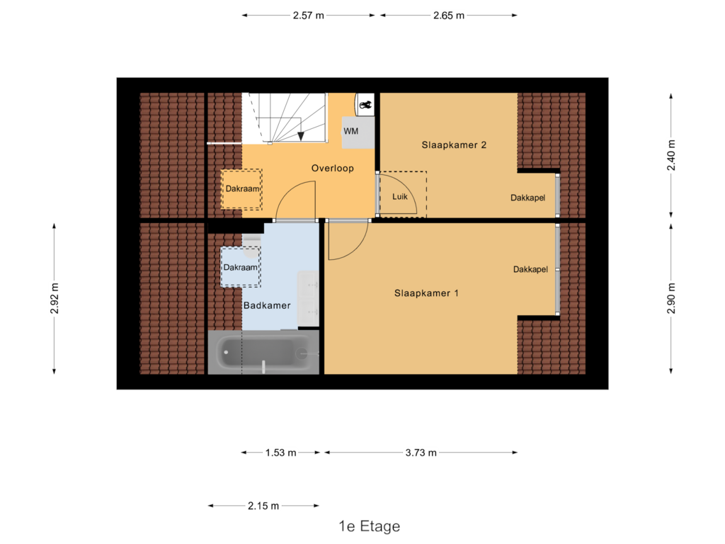 Bekijk plattegrond van 1e Etage van Tarwelaan 18