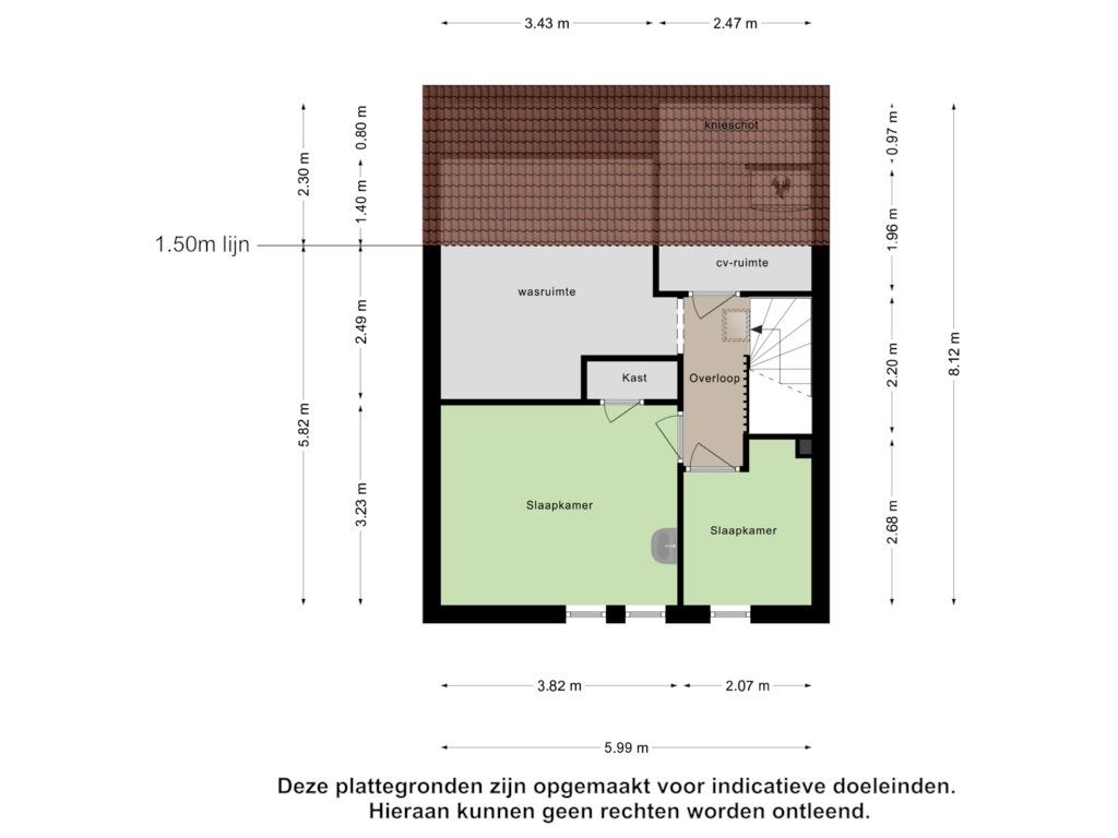 Bekijk plattegrond van Tweede Verdieping van Deken Baekersstraat 47