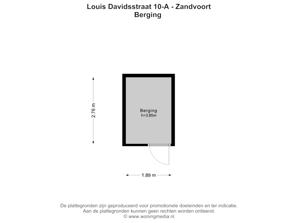 View floorplan of Berging of Louis Davidsstraat 10-A