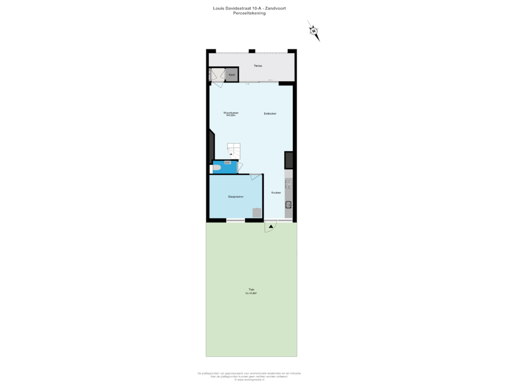 View floorplan of Perceeltekening of Louis Davidsstraat 10-A