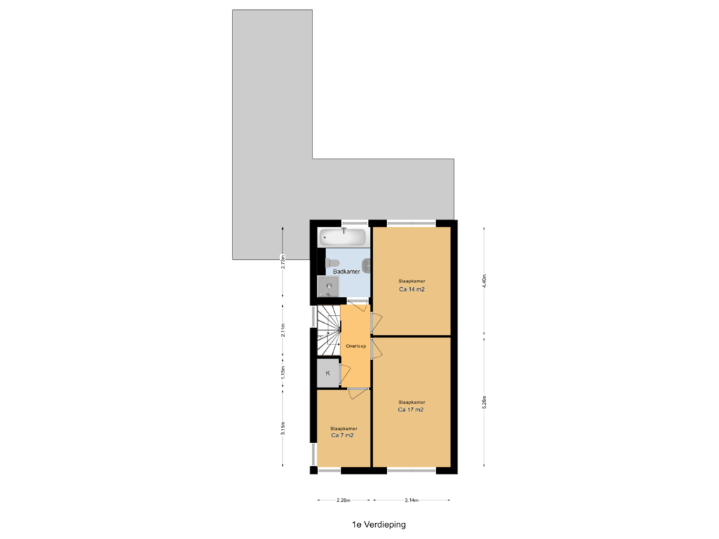 View floorplan of 1e Verdieping of Sonatestraat 13