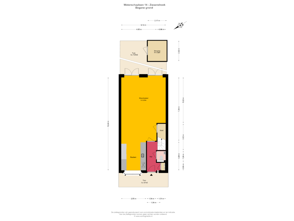 Bekijk plattegrond van Begane grond van Waterschaplaan 14