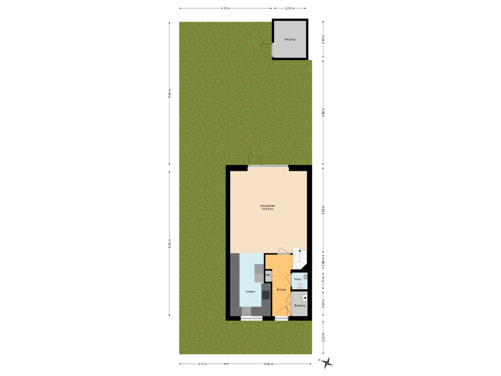 Bekijk plattegrond van Situatie van Spoorstraat 138-B