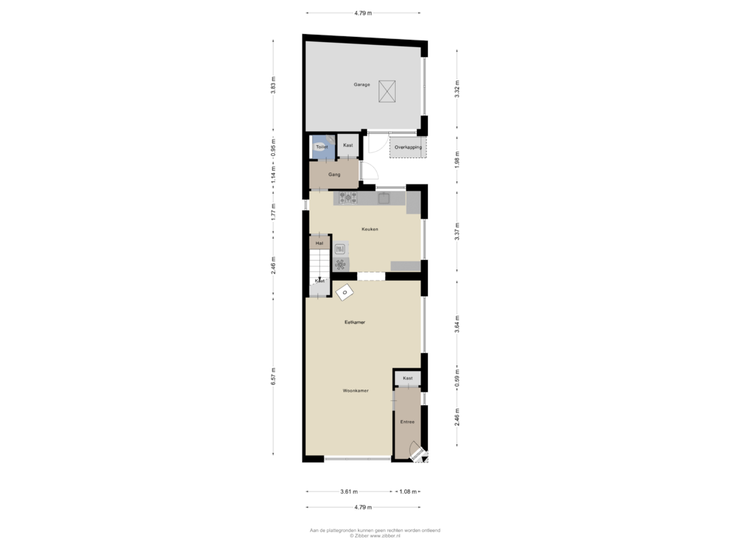 Bekijk plattegrond van Begane grond van Lange Burchwal 45