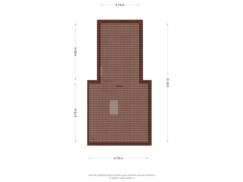 Bekijk plattegrond van Zolder van Lange Burchwal 45