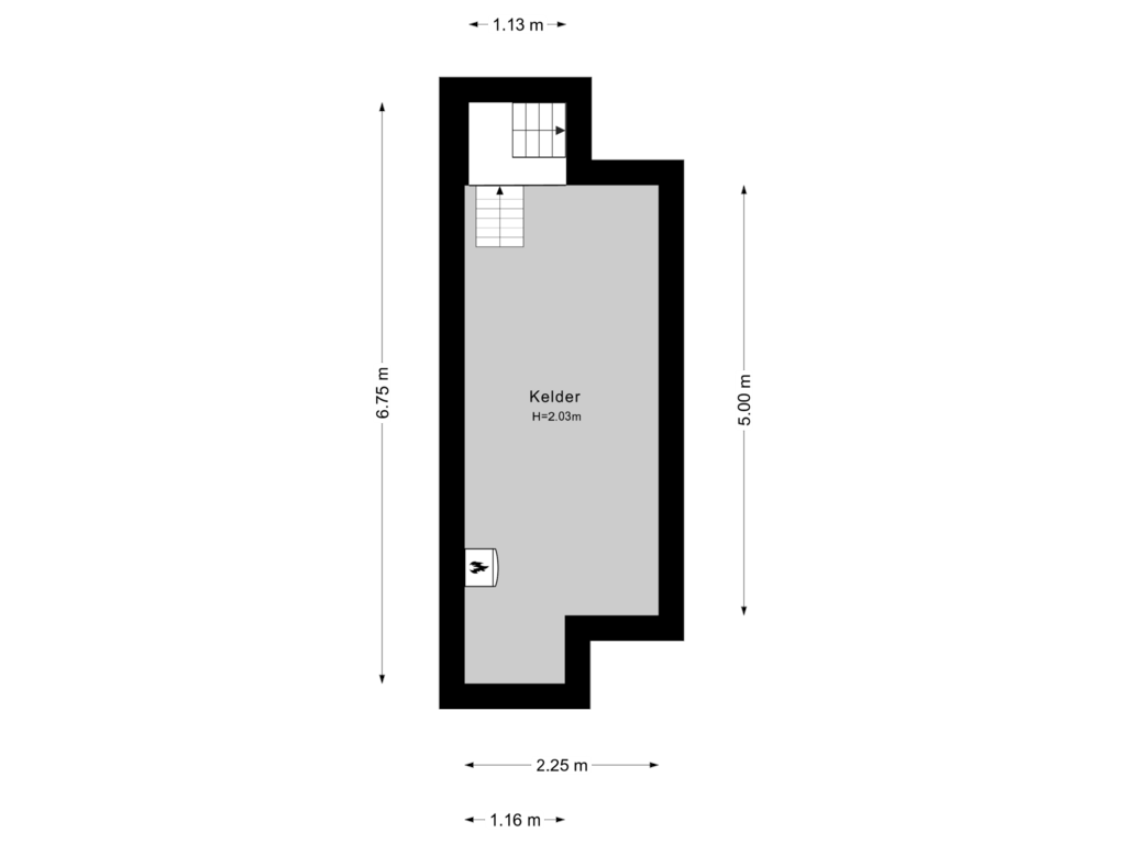 Bekijk plattegrond van Kelder van Van Lennepweg 6