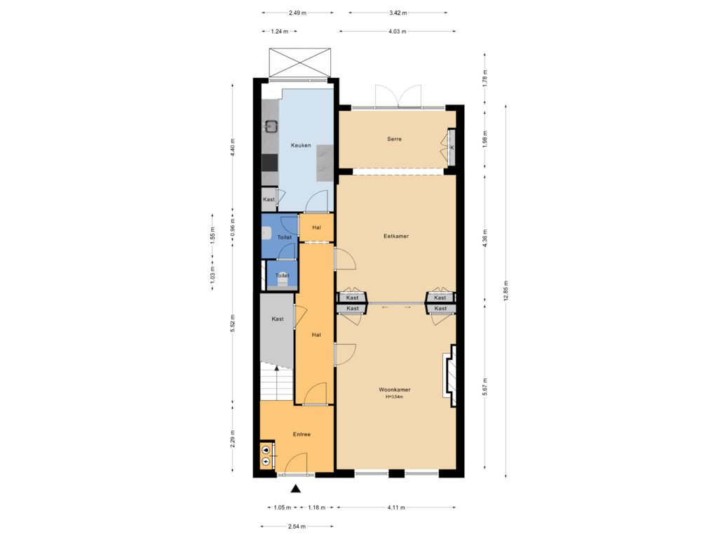 Bekijk plattegrond van Begane Grond van Van Lennepweg 6