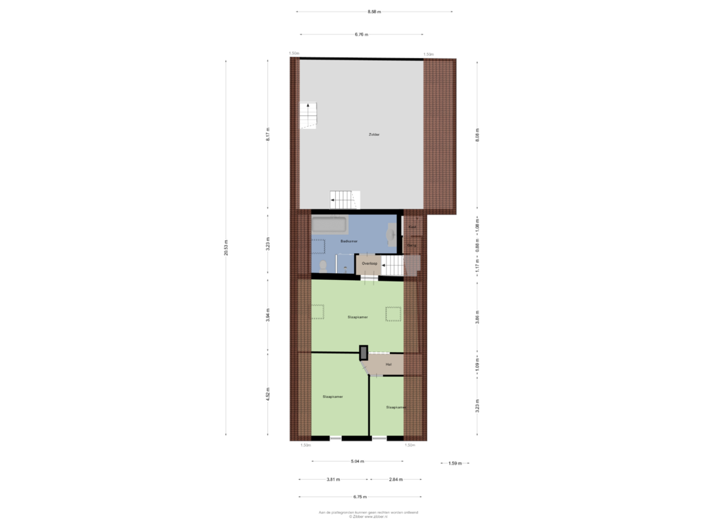 Bekijk plattegrond van Eerste Verdieping van Oudendijk 80