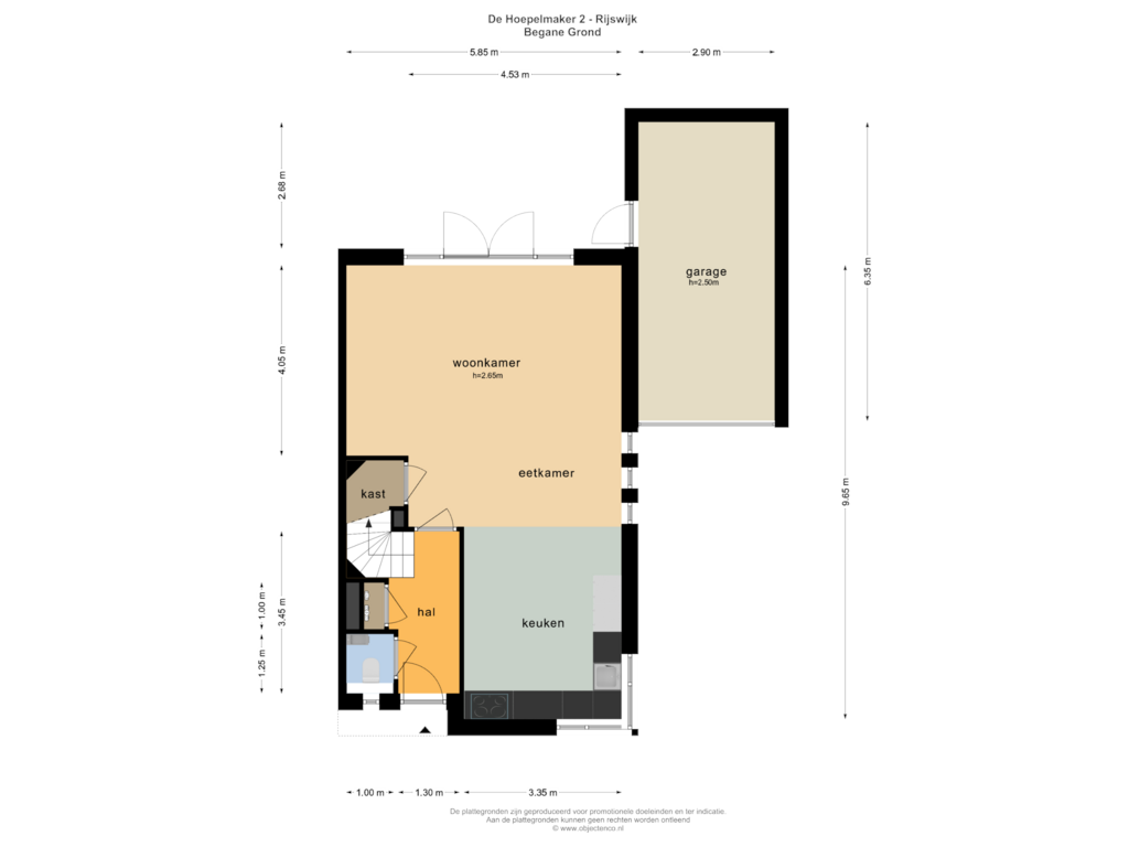 Bekijk plattegrond van BEGANE GROND van De Hoepelmaker 2