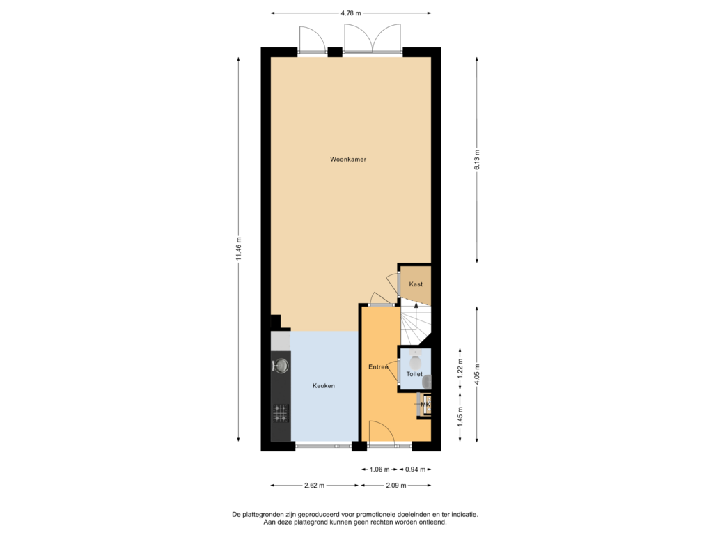 Bekijk plattegrond van Begane grond van Oranjefontein 34