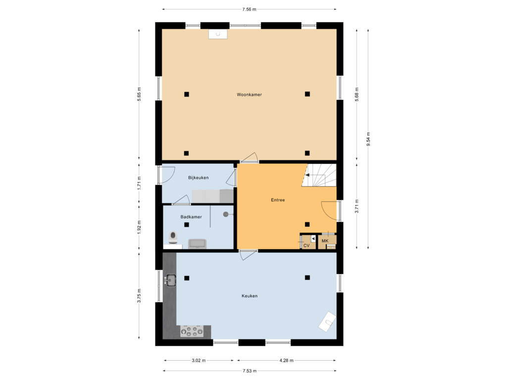 View floorplan of Begane grond of De Belt 5