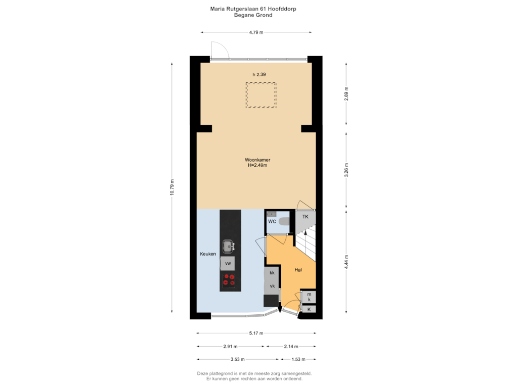 Bekijk plattegrond van Begane Grond van Maria Rutgerslaan 61