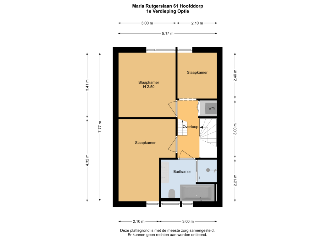 Bekijk plattegrond van 1e Verdieping Optie van Maria Rutgerslaan 61