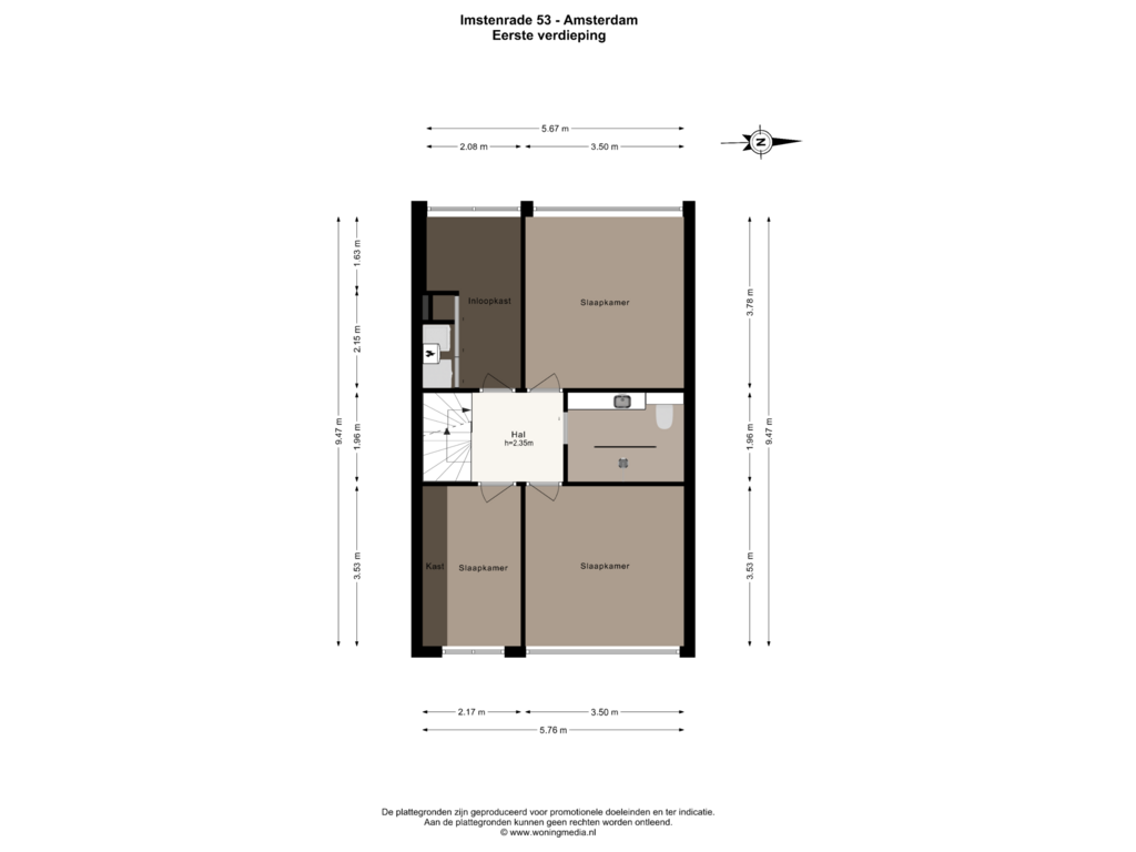 Bekijk plattegrond van Eerste verdieping van Imstenrade 53